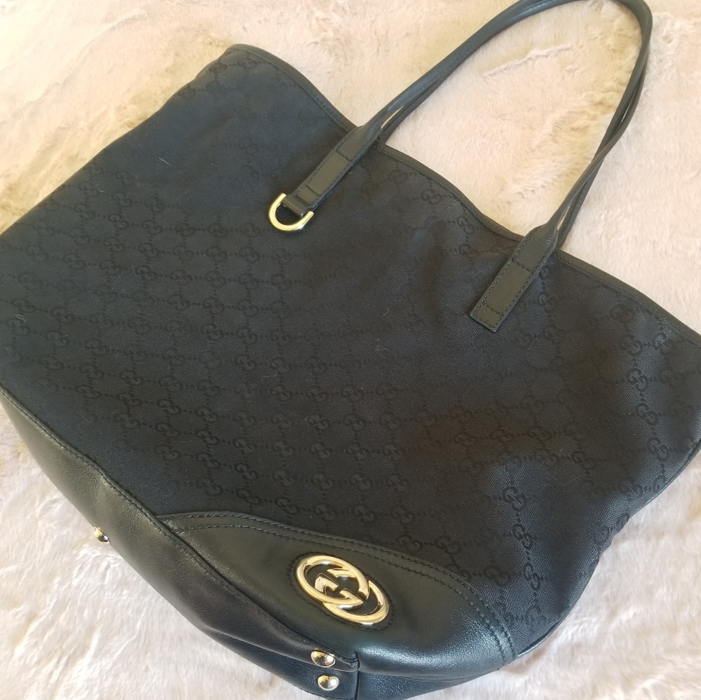 Gucci Britt  Large Canvas Tote Purse